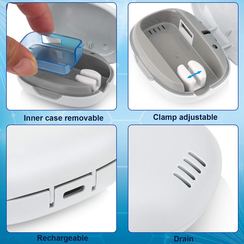 NewWay Mini Toothbrush Cover Rechargeable Travel Toothbrush Case with Holder for Houshold and Traving or Business Trip White - Image 3